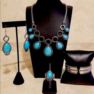 Turquoise jewelry set - lead and nickel free